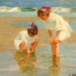 Girls Playing in Surf